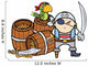 Pirate Captain with Treasure Wall Decal