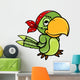 Pirate Parrot Vector Illustration Wall Decal