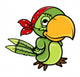 Pirate Parrot Vector Illustration Wall Decal