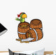 Treasure and Pirate Parrot Wall Decal