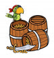 Treasure and Pirate Parrot Wall Decal