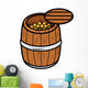 Old Wood Barrel Filled Wall Decal