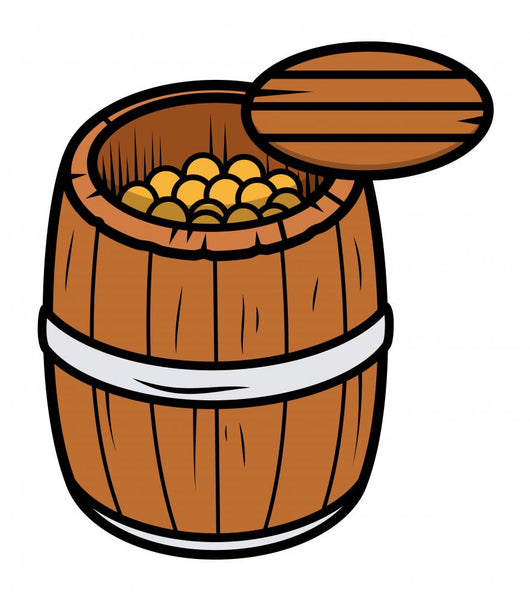 Old Wood Barrel Filled Wall Decal