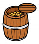 Old Wood Barrel Filled Wall Decal