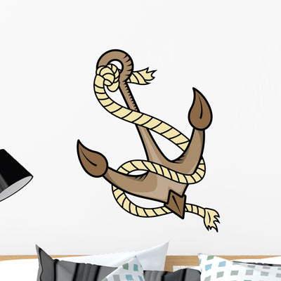 Ship Anchor with Rope Wall Decal shown on a wall