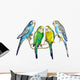 Four Budgie Parakeets Wall Decal