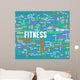 Blue Fitness Word Art Wall Decal