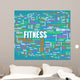Blue Fitness Word Art Wall Decal