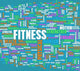 Blue Fitness Word Art Wall Decal