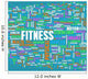 Blue Fitness Word Art Wall Decal