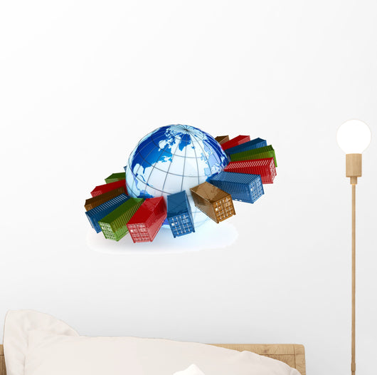 International Container Transportation Icon Wall Decal