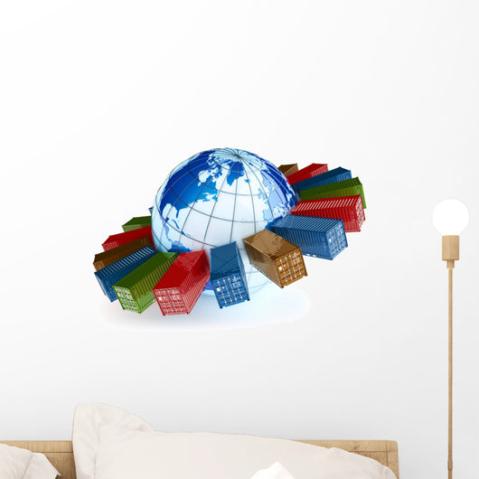 International Container Transportation Icon Wall Decal