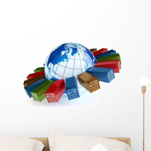 International Container Transportation Icon Wall Decal