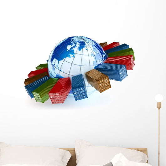 International Container Transportation Icon Wall Decal