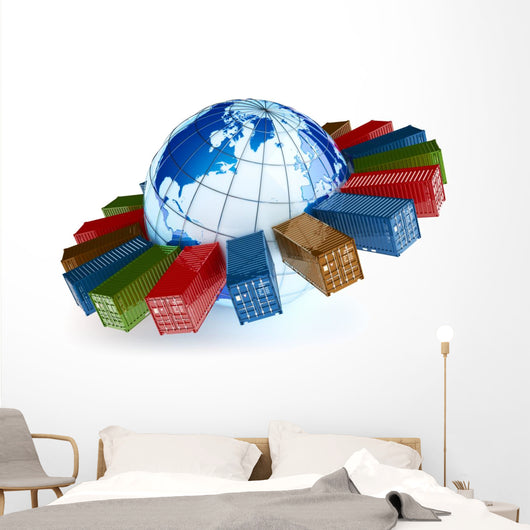 International Container Transportation Icon Wall Decal
