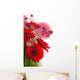 Multi-colored Gerbera Daisies and Butterfly Wall Decal