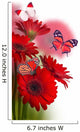 Multi-colored Gerbera Daisies and Butterfly Wall Decal
