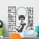 Hair Styling Salon Silhouettes Wall Decal