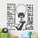 Hair Styling Salon Silhouettes Wall Decal