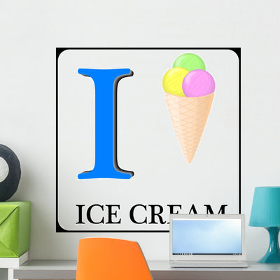 Funny Children's English Alphabet Wall Decal shown on a wall