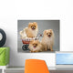 Three Puppies with Sidecar Wall Decal