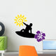 Surfing Silhouette Vector Wall Decal