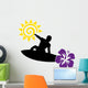 Surfing Silhouette Vector Wall Decal