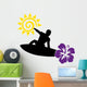 Surfing Silhouette Vector Wall Decal