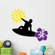 Surfing Silhouette Vector Wall Decal
