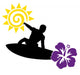 Surfing Silhouette Vector Wall Decal