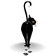 Disdainful Black Cat Cartoon Wall Decal