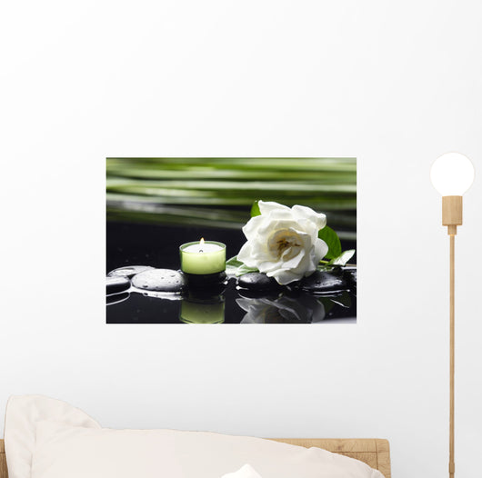 Gardenia Flower and Candle Wall Decal