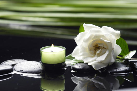 Gardenia Flower and Candle Wall Decal