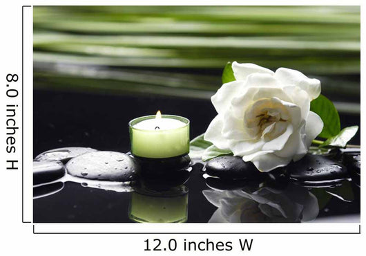 Gardenia Flower and Candle Wall Decal