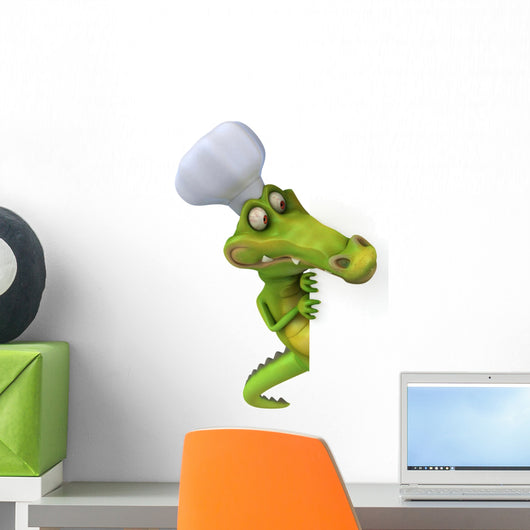 CG Crocodile Chef Around Corner Wall Decal