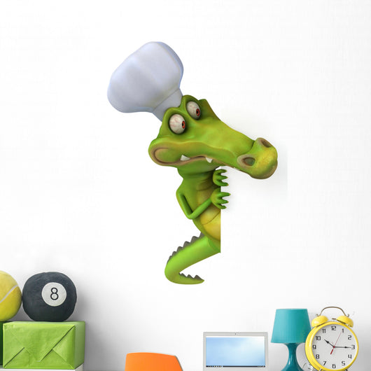 CG Crocodile Chef Around Corner Wall Decal