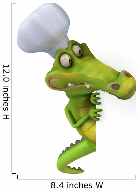 CG Crocodile Chef Around Corner Wall Decal