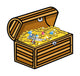 Treasure Box Cartoon Vector Wall Decal