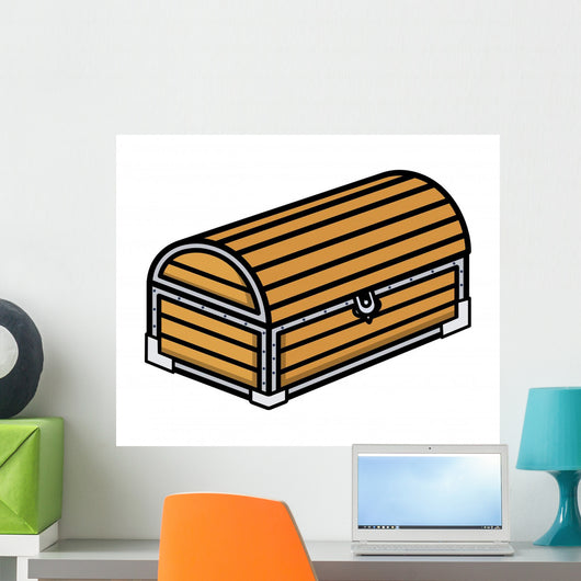 Ancient Treasure Wooden Trunk Wall Decal