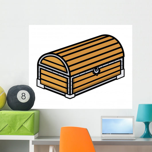 Ancient Treasure Wooden Trunk Wall Decal