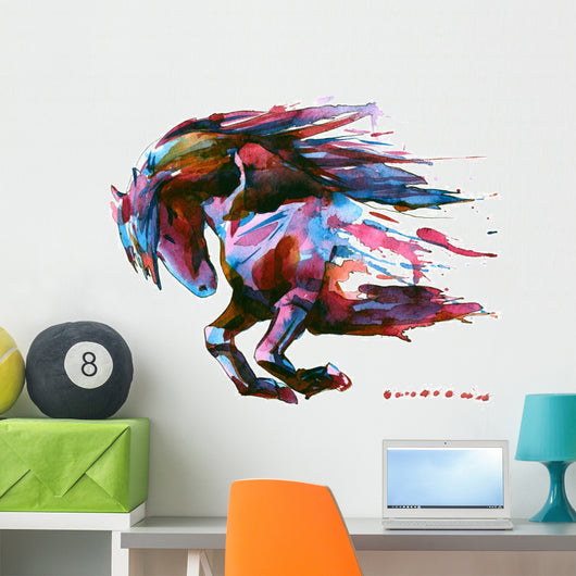 Watercolor Horse - Colorful Wall Decal