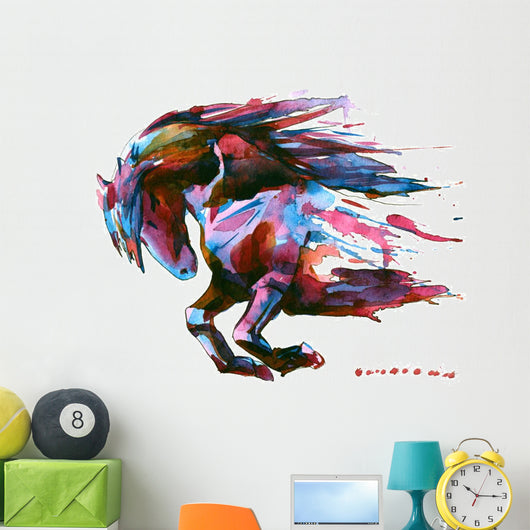 Watercolor Horse - Colorful Wall Decal