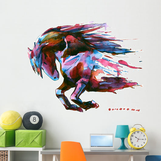 Watercolor Horse - Colorful Wall Decal