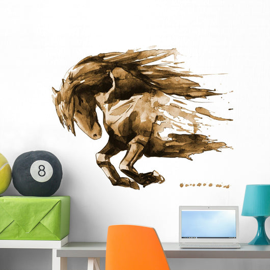 Watercolor Horse - Earth Tones Wall Decal