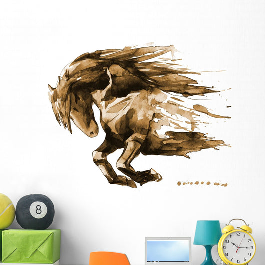 Watercolor Horse - Earth Tones Wall Decal