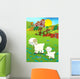 Cartoon Sheep on the Farm Wall Decal