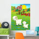 Cartoon Sheep on the Farm Wall Decal
