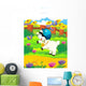 Cartoon Sheep in Hip Hop Wear Wall Decal