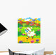 Cartoon Sheep in Eighties Wear Wall Decal