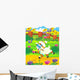 Cartoon Sheep in Eighties Wear Wall Decal